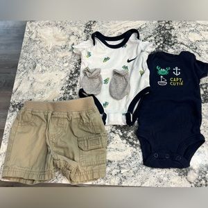 Newborn bundle onesies, shorts and mittens